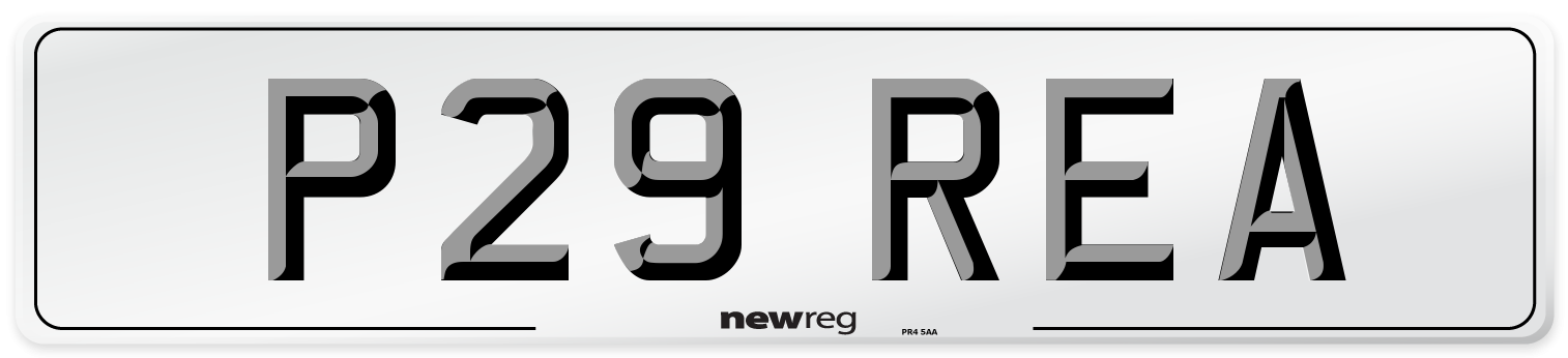 P29 REA Number Plate from New Reg